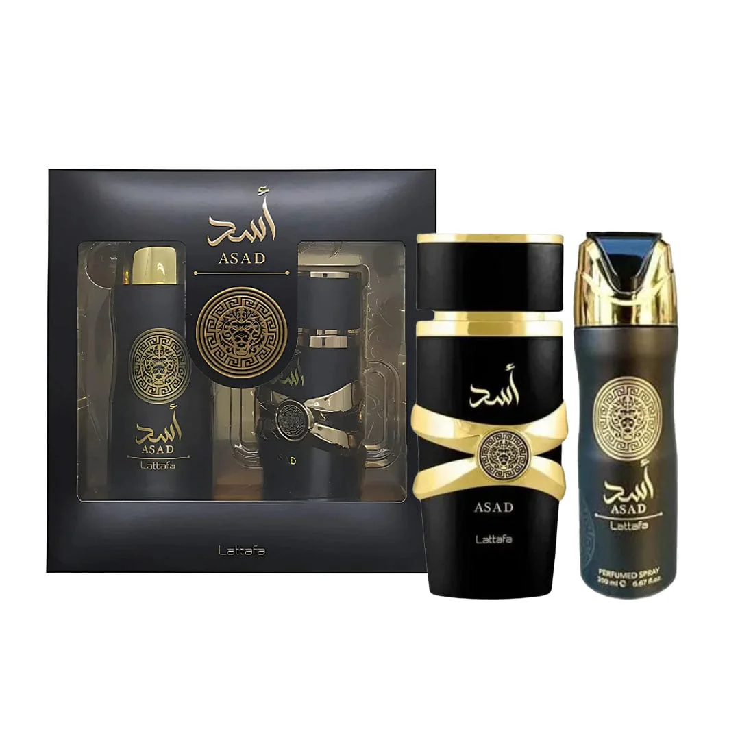 Lattafa-Asad-set-EDP-100ML-Perfumed Spray-200ML-Hombre