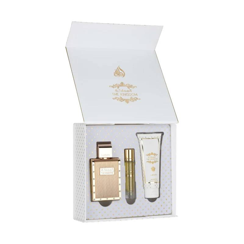 Lattafa Set The Kingdom Man EDP 100 ML + EDP 12 ML + G/D 100 ML (H)