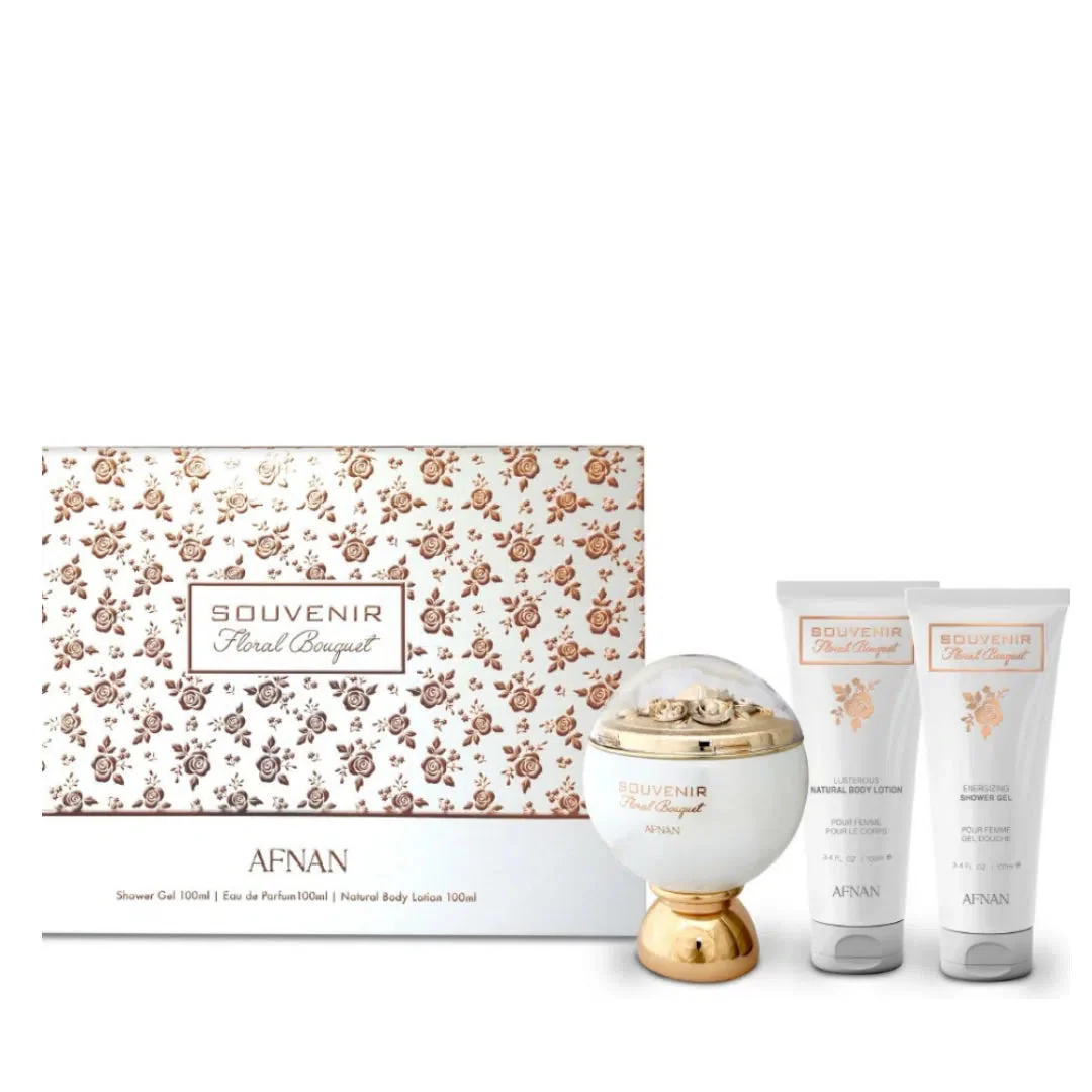 Afnan-Souvenir-Floral-Bouquet-Set-EDP-100ML-Gel-Ducha-100ML-Locion-Corporal-100ML-Mujer