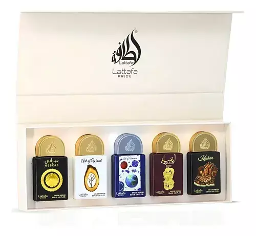 Lattafa Pride Gift Set EDP 5 x 20 ML Nebras + Art of Wood + Art of Universe + Ansaam Gold + Kashan